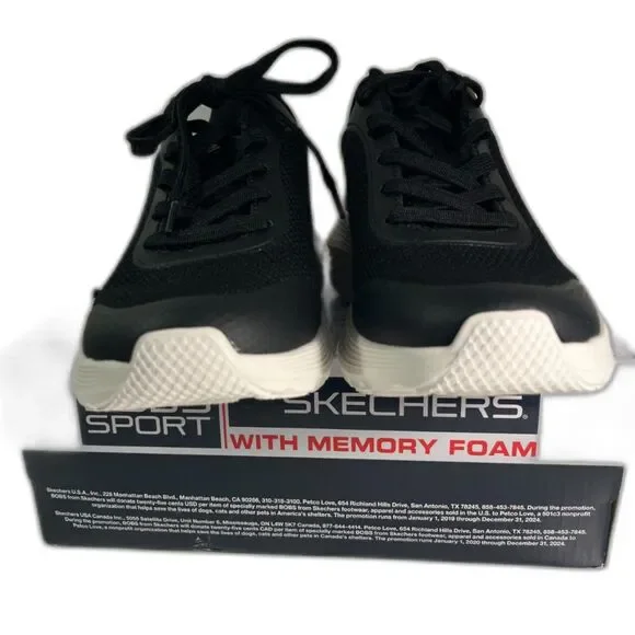 Skechers Women's Bob's Squad Waves-Still Wading Black SZ 8 NEW - Picture 3 of 6
